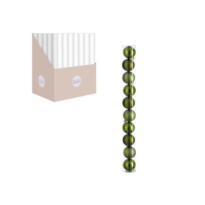 Set 10 palline di Natale verde scuro 6 cm – Mica Decorations