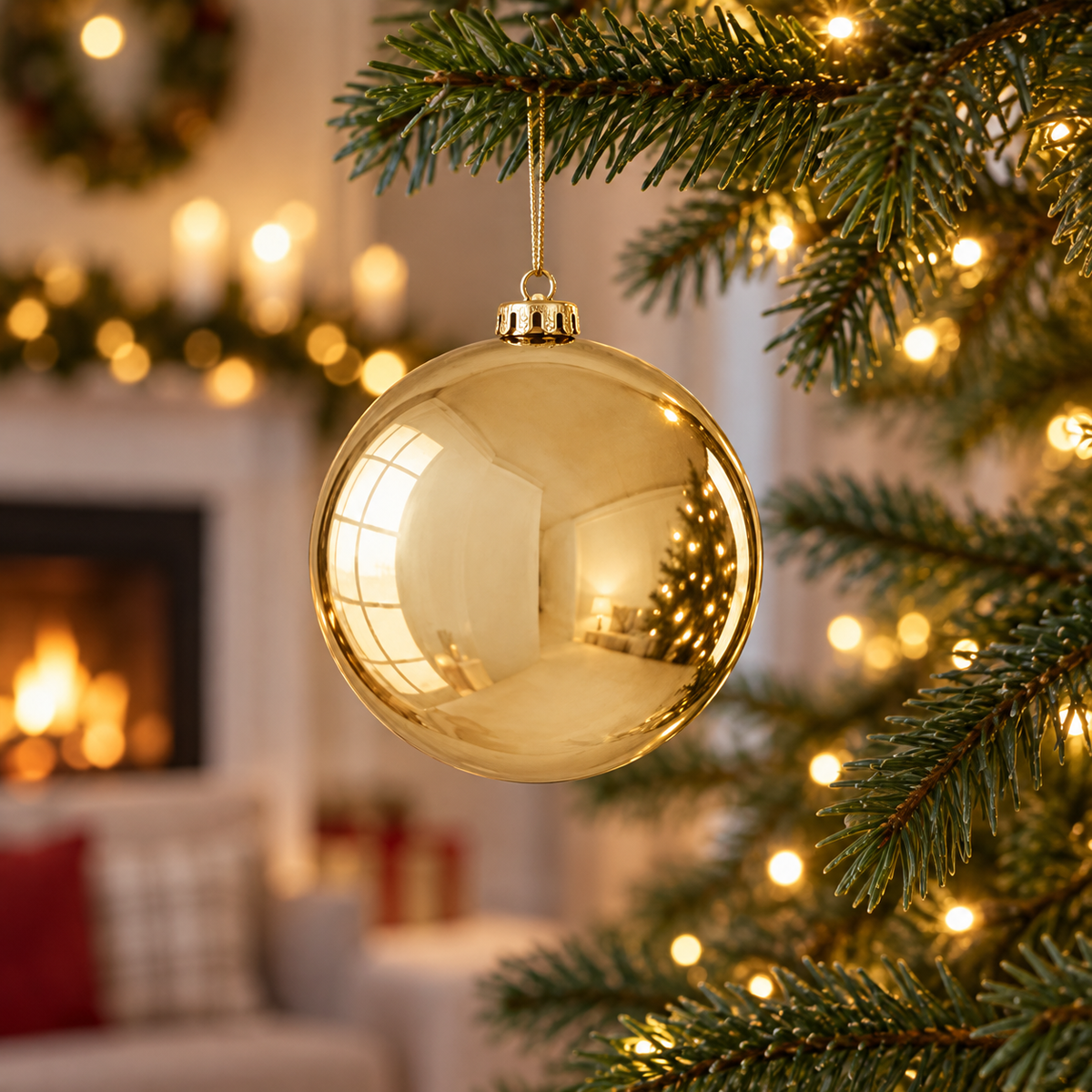 Pallina di Natale oro lucido 15 cm – Mica Decorations