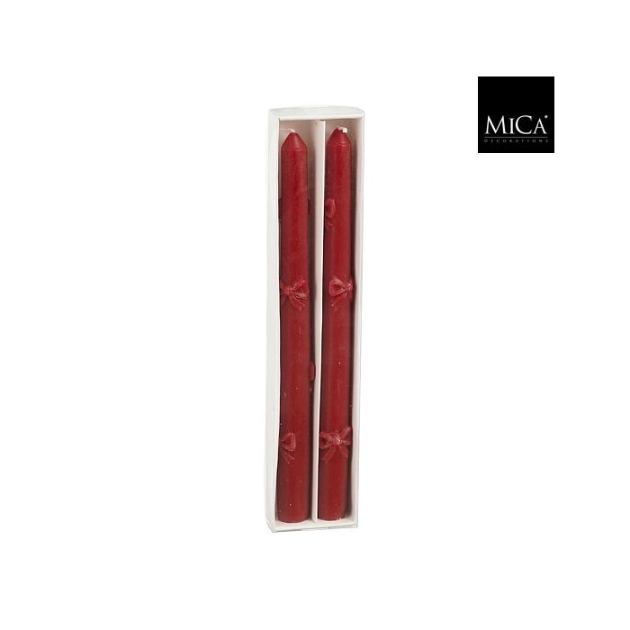 Candela natalizia rossa con fiocchi 25 cm – Mica Decorations