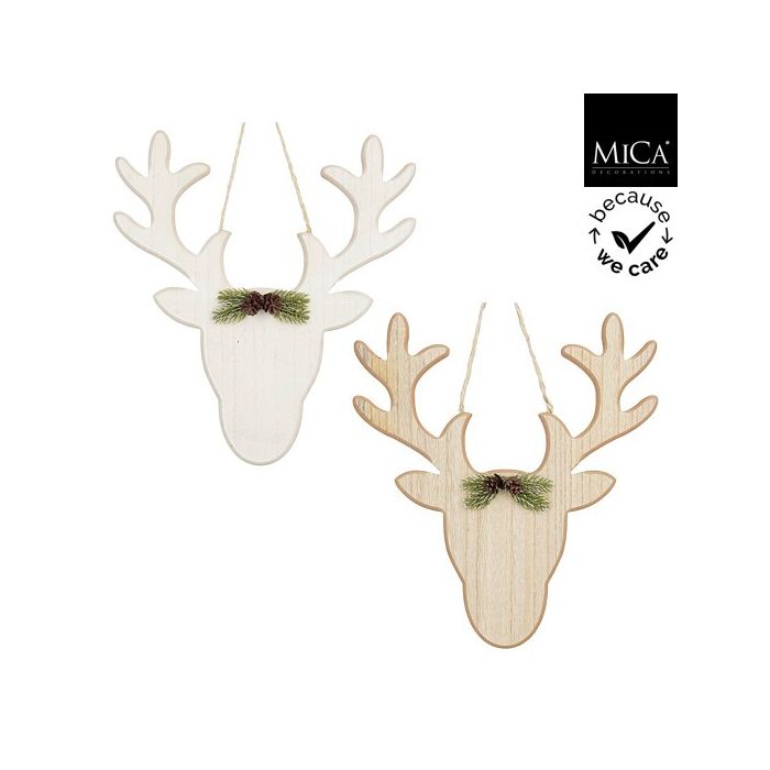Decorazione natalizia da parete testa di cervo 38 cm – Mica Decorations