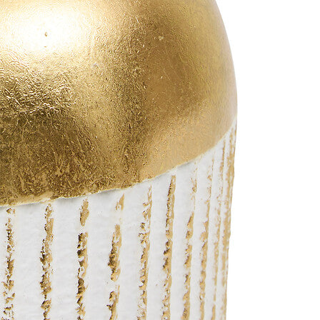 Vaso Mirsa in metallo bianco e oro, altezza 43,5 cm