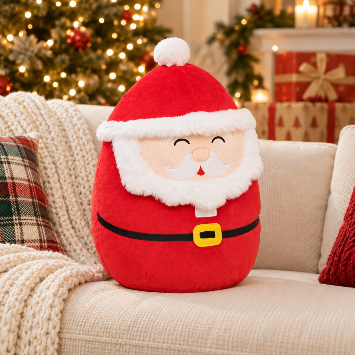 Babbo Natale Squishy in peluche rosso 35 cm