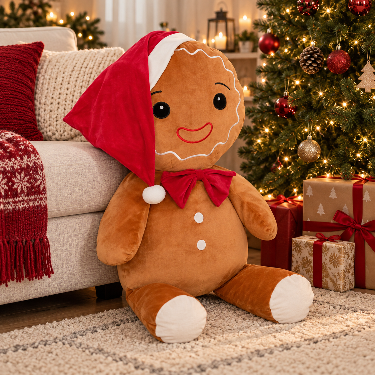 Peluche pan di zenzero natalizio gigante 100 cm