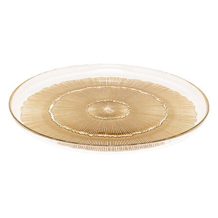 Piatto sottopiatto Céleste in vetro dorato, diametro 33 cm