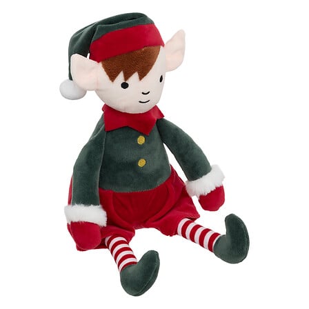 Peluche elfo natalizio verde e rosso – 35 cm