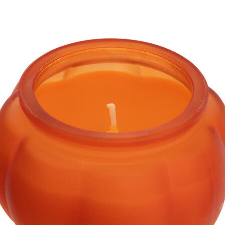 Candela profumata speziata in vetro a zucca 8,5 cm