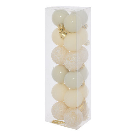 Palline di Natale écru Ø 3 cm – set da 18
