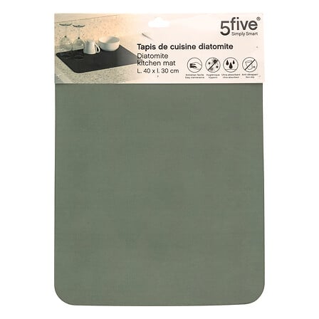 Tappetino scolapiatti flessibile con diatomite 40 x 30 cm assortito