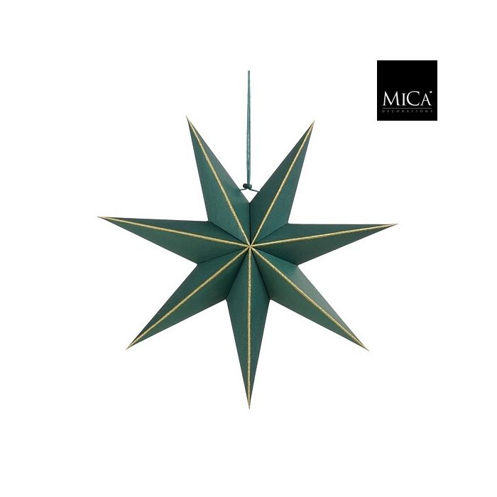Stella natalizia verde da appendere in carta 45 cm – Mica Decorations