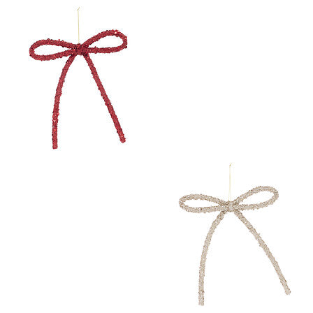 Fiocco natalizio con paillettes 28 cm rosso o oro