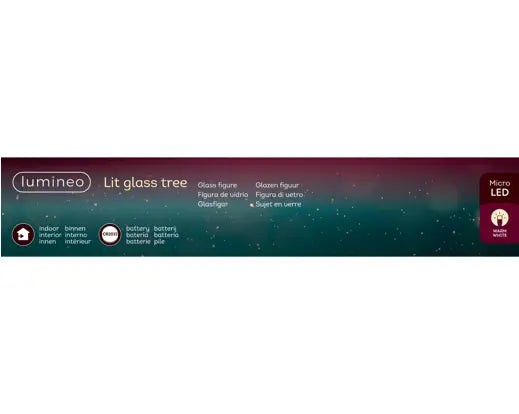 Alberello natalizio in vetro rosso con micro LED 12,8 cm