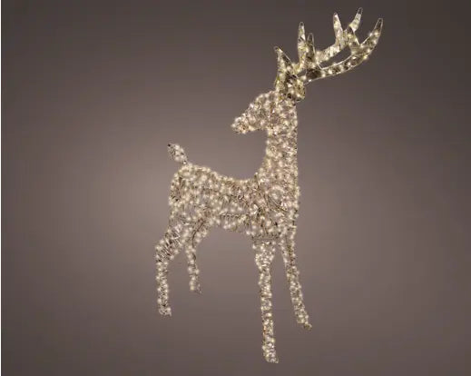 Renna luminosa oro con 960 micro LED da esterno 130 cm