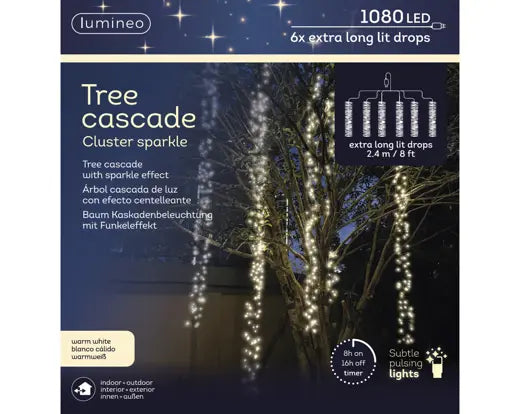 Cascata luminosa 240 cm con 1080 LED per esterno – Kaemingk