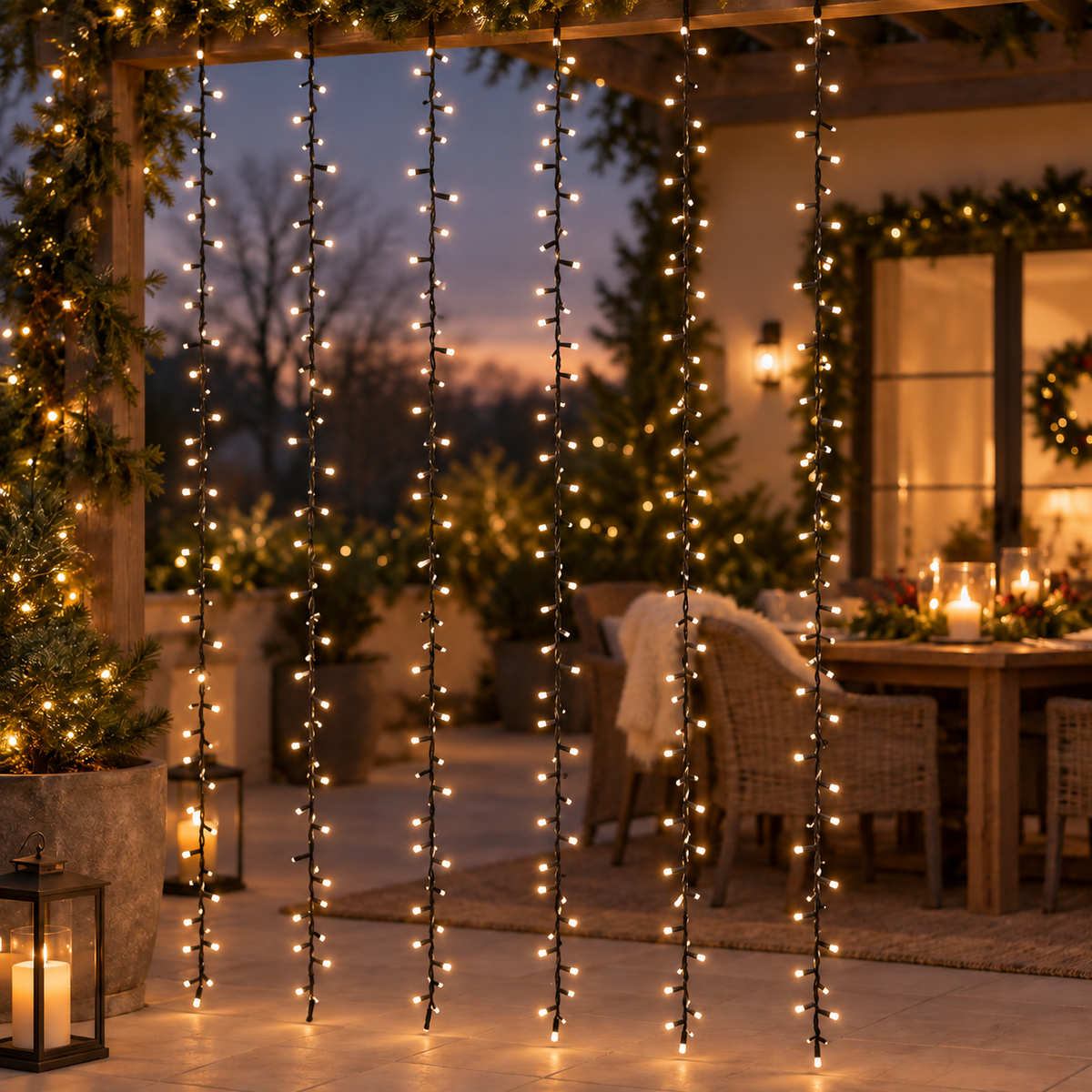 Cascata luminosa 240 cm con 1080 LED per esterno – Kaemingk