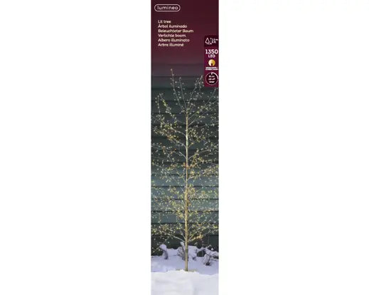 Albero luminoso oro 150 cm con 1350 micro LED – Kaemingk