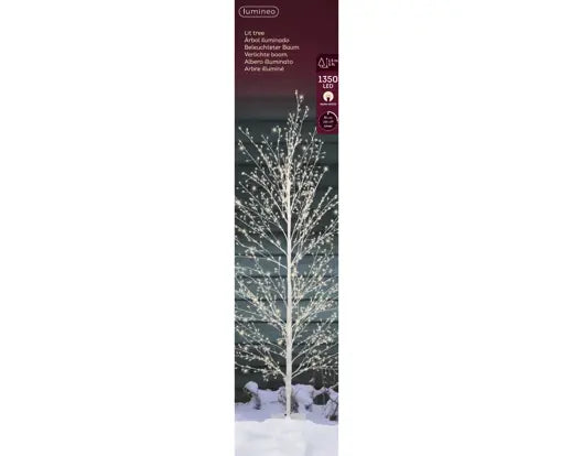 Albero luminoso bianco 150 cm con 1350 micro LED – Kaemingk