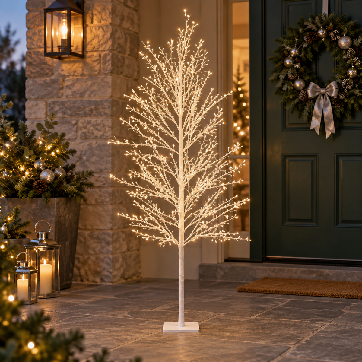 Albero luminoso bianco 150 cm con 1350 micro LED – Kaemingk