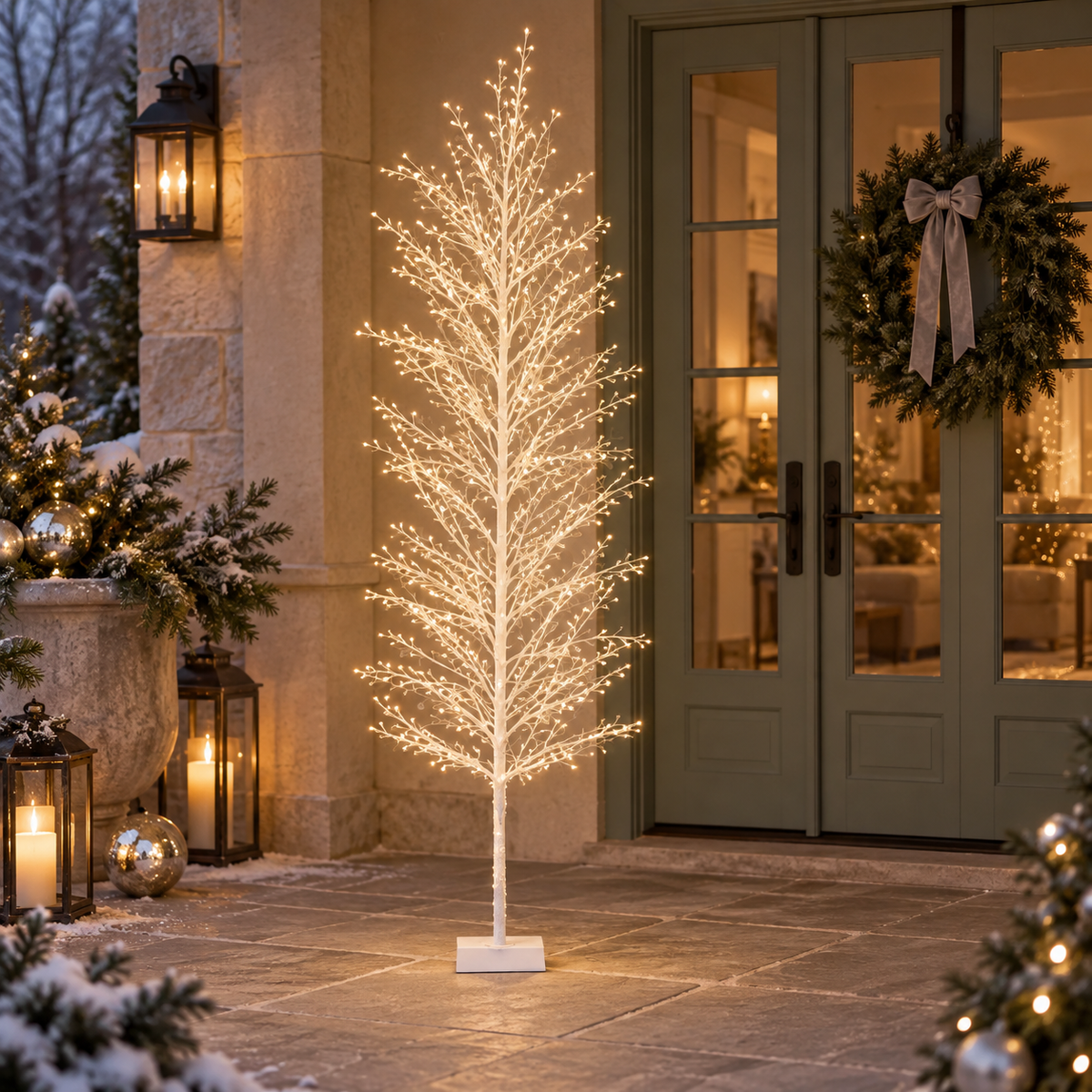 Albero luminoso bianco 180 cm con 1755 micro LED – Kaemingk