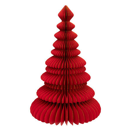 Albero di Natale decorativo in carta rossa 90 cm