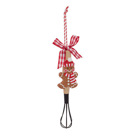 Pendente natalizio utensile da cucina con omino biscotto 13 cm