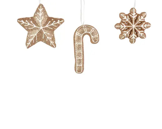 Decorazione natalizia effetto pan di zenzero glitter 11 cm – Kaemingk