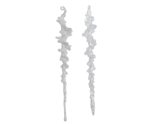 Pendente natalizio bianco glitter 25 cm – Kaemingk