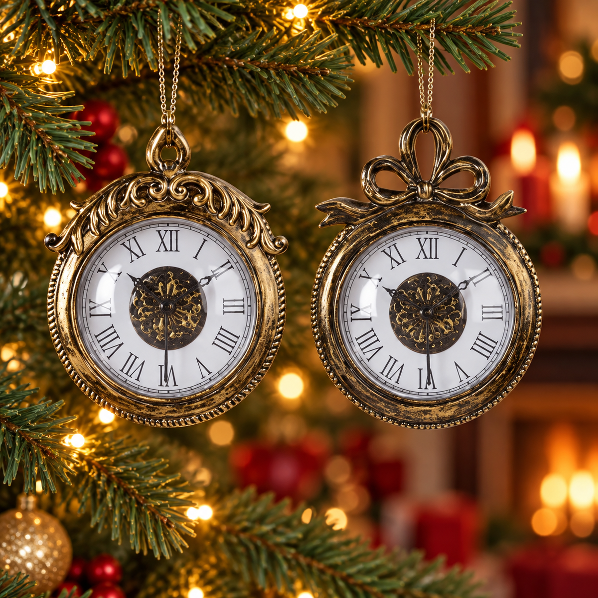 Orologio decorativo natalizio oro da appendere 13 cm – Kaemingk