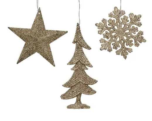 Pendente natalizio champagne glitter assortito – Kaemingk