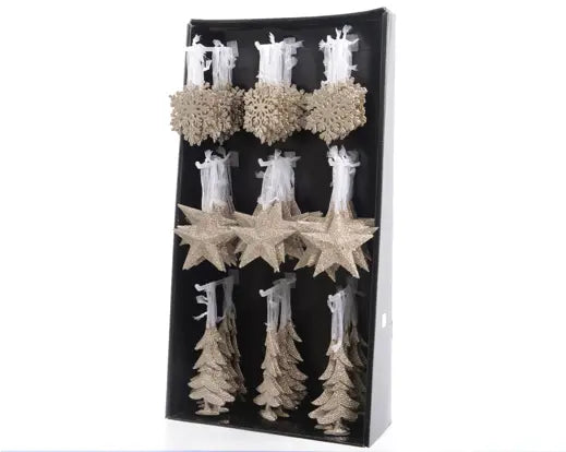 Pendente natalizio champagne glitter assortito – Kaemingk