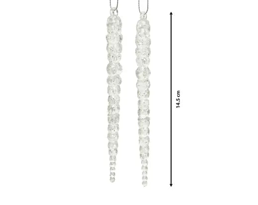 Set 2 ghiaccioli natalizi in acrilico glitter 14,5 cm – Kaemingk
