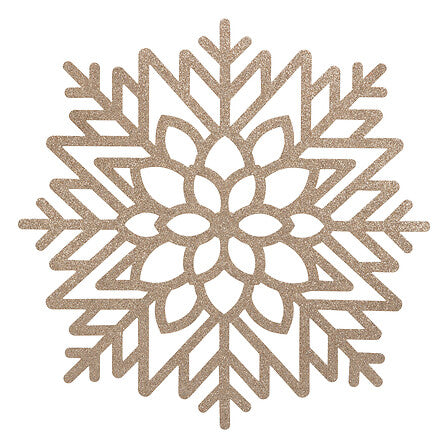 Tovaglietta natalizia fiocco di neve oro glitter – 41,5 × 38 cm