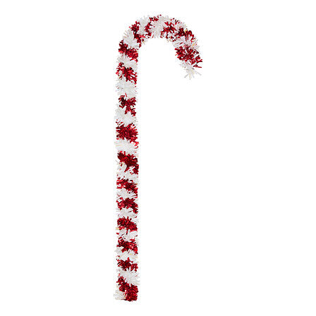 Candy cane natalizio decorativo rosso e bianco 120 cm