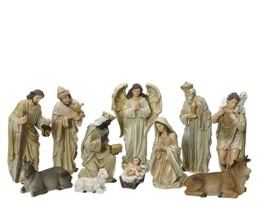 Presepe 11 pezzi in poliresina dipinta 20 cm – Kaemingk