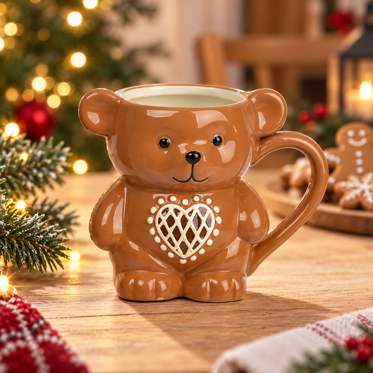 Tazza orsetto natalizio in dolomite smaltata 11 cm – Kaemingk