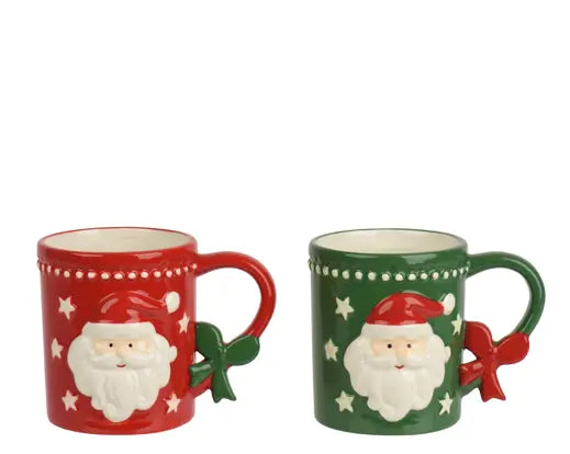 Tazza Babbo Natale con fiocco in dolomite 10 cm – Kaemingk