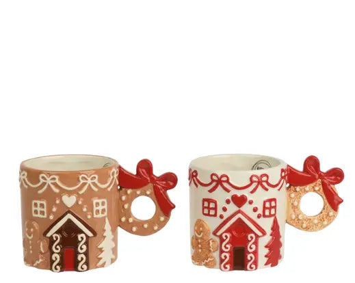 Tazza natalizia casetta gingerbread con fiocco 9 cm – Kaemingk