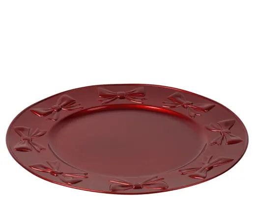 Sottopiatto natalizio rosso con fiocchi Ø 33 cm – Kaemingk