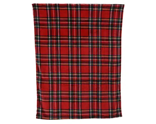 Plaid natalizio tartan rosso in flanella 150 × 200 cm – Kaemingk