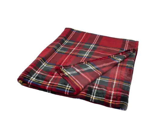 Plaid natalizio tartan rosso in flanella 150 × 200 cm – Kaemingk