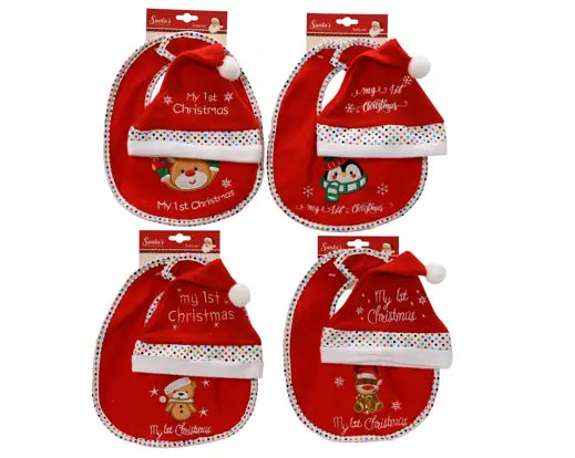 Set primo Natale cappellino e bavaglino neonato – Kaemingk