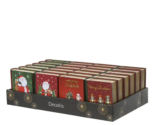 Scatola natalizia in latta a forma di libro, assortita – Kaemingk