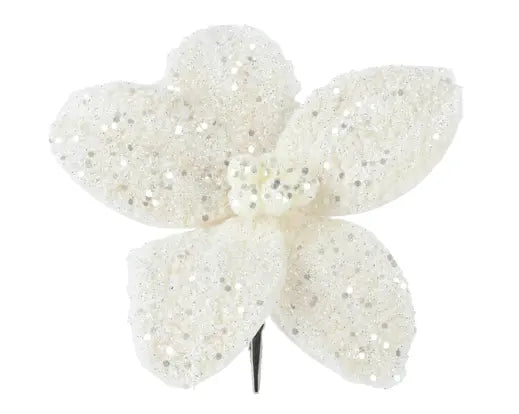 Stella di Natale crema in pelliccia sintetica con clip 18 cm – Kaemingk