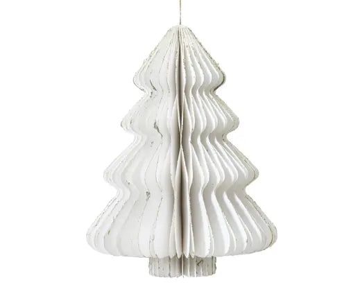 Albero di Natale in carta bianca con glitter champagne 40 cm – Kaemingk