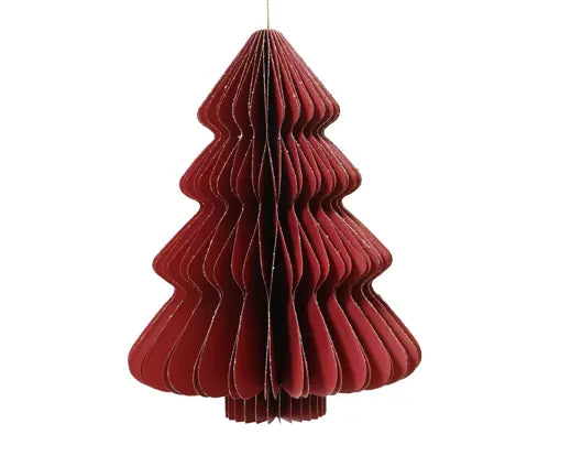 Albero di Natale in carta rossa con glitter champagne 40 cm – Kaemingk