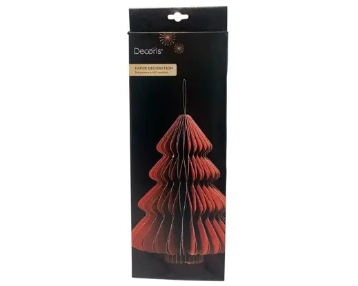 Albero di Natale in carta rossa con glitter champagne 40 cm – Kaemingk