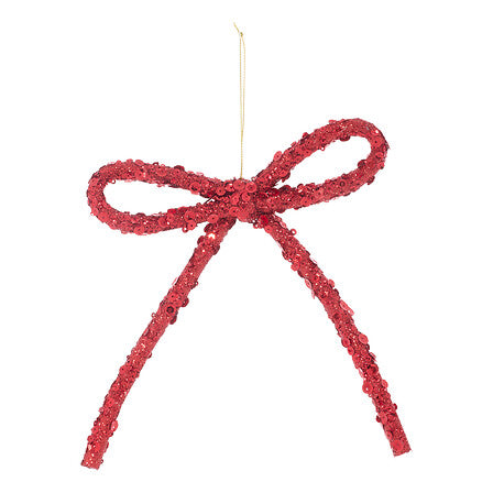 Fiocco natalizio con paillettes 17 cm rosso o oro