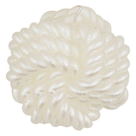 Candela decorativa a gomitolo satinata – bianco o oro assortito