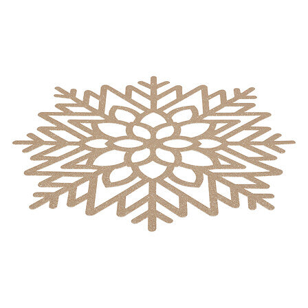 Tovaglietta natalizia fiocco di neve oro glitter – 41,5 × 38 cm