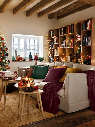 Ramo decorativo Ginkgo dorato 77 cm per Natale