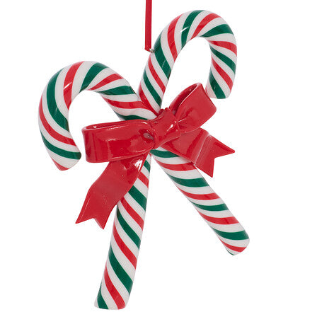 Pendente natalizio candy cane con fiocco rosso 11 cm